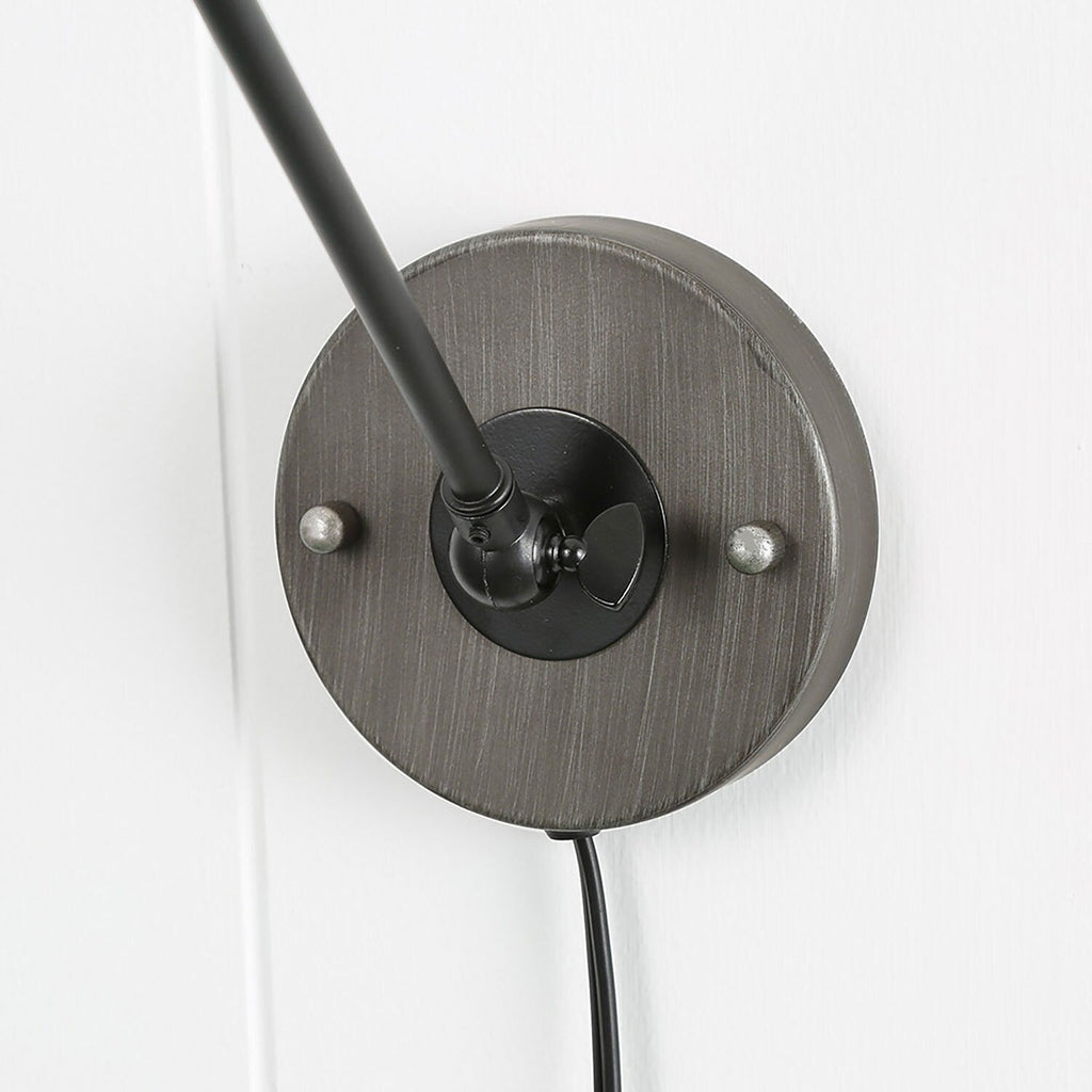 Set of 2 Modern Adjustable Swing Arm Lights Plug-in Hardwire Wall Sconces