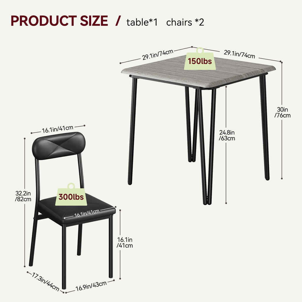 Modern kitchen Dinner Table Set for Dining Room - 3-Piece