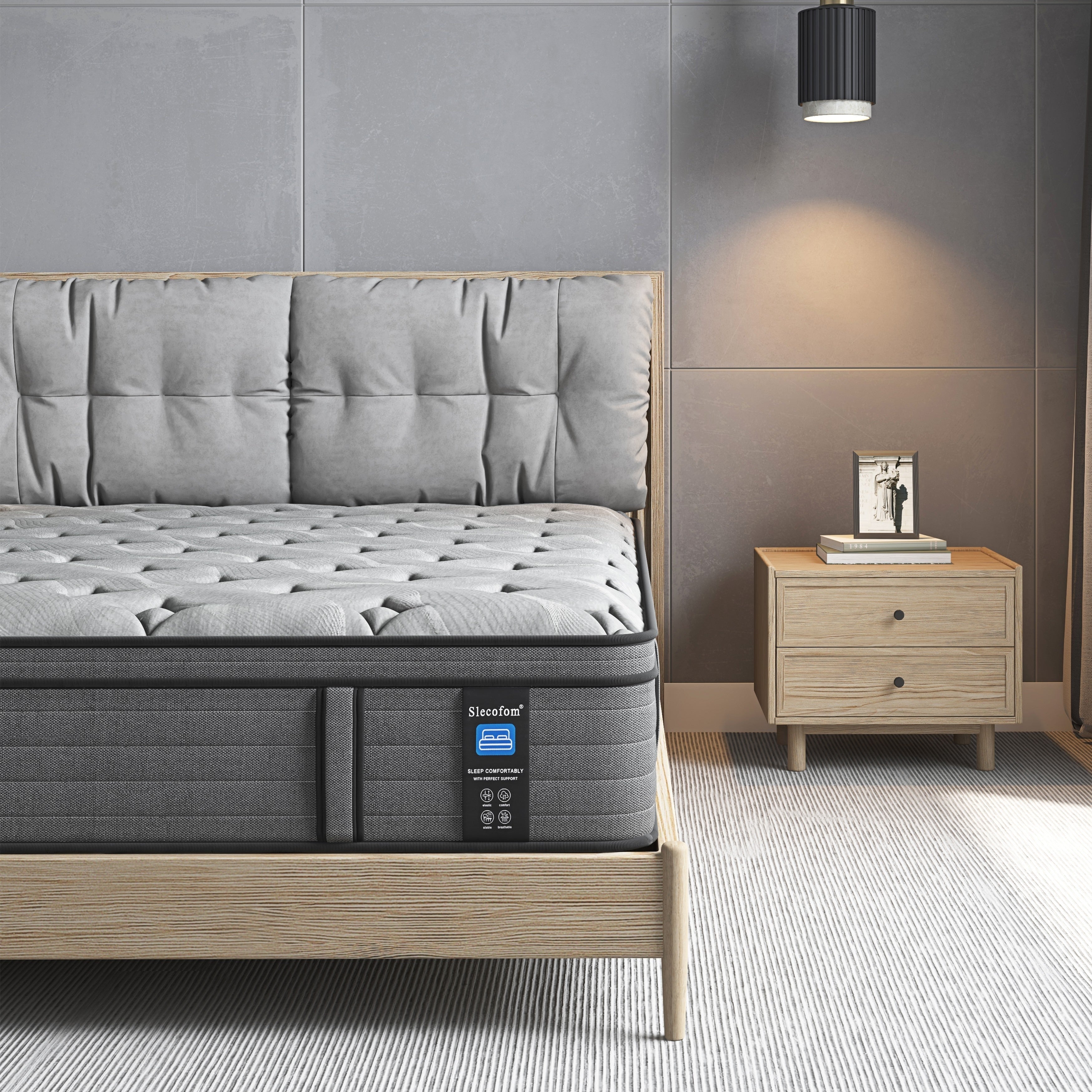 Modland 14-inch Hybrid Medium Euro Top Mattress, Pocket Spring Mattress in a Box