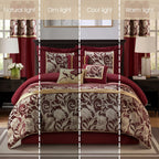 Nanshing Brie 9 Piece Floral Jacquard Comforter Set