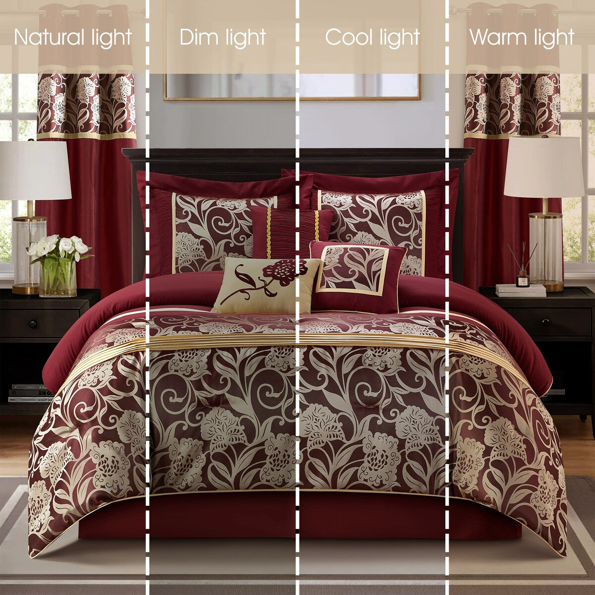 Nanshing Brie 9 Piece Floral Jacquard Comforter Set