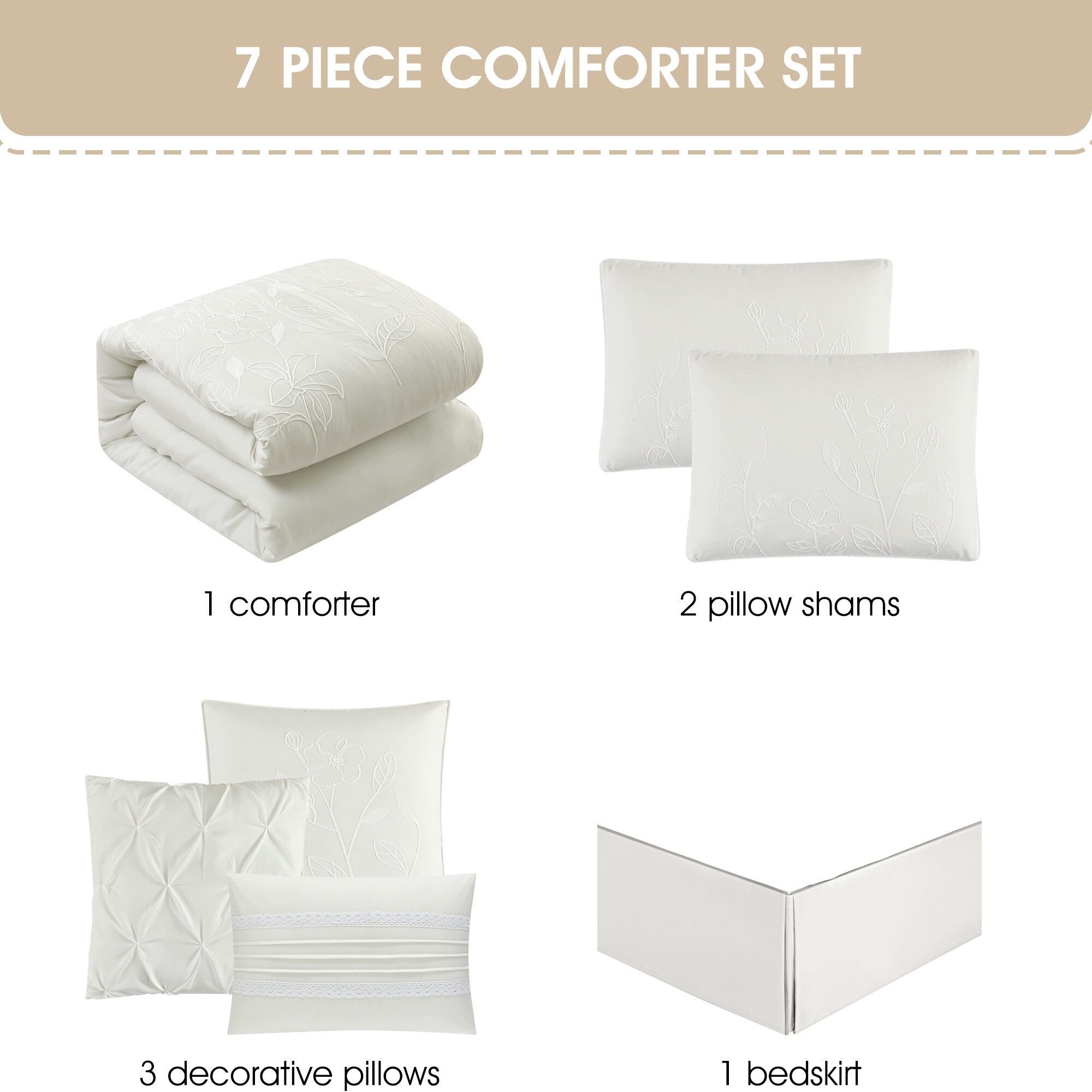 Nanshing Taylor 7 Piece Floral Botanical Comforter Set