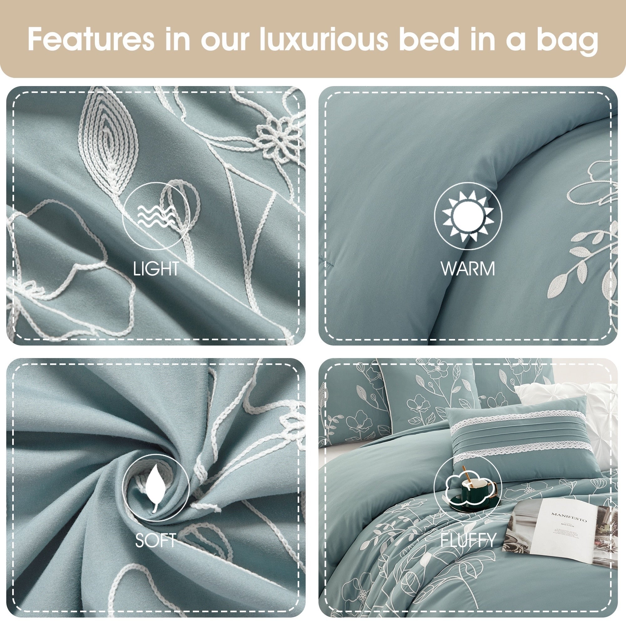 Nanshing Taylor 7 Piece Floral Botanical Comforter Set