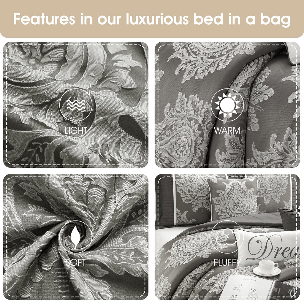 Nanshing Tiana 7 Piece Traditional Damask Comforter Set