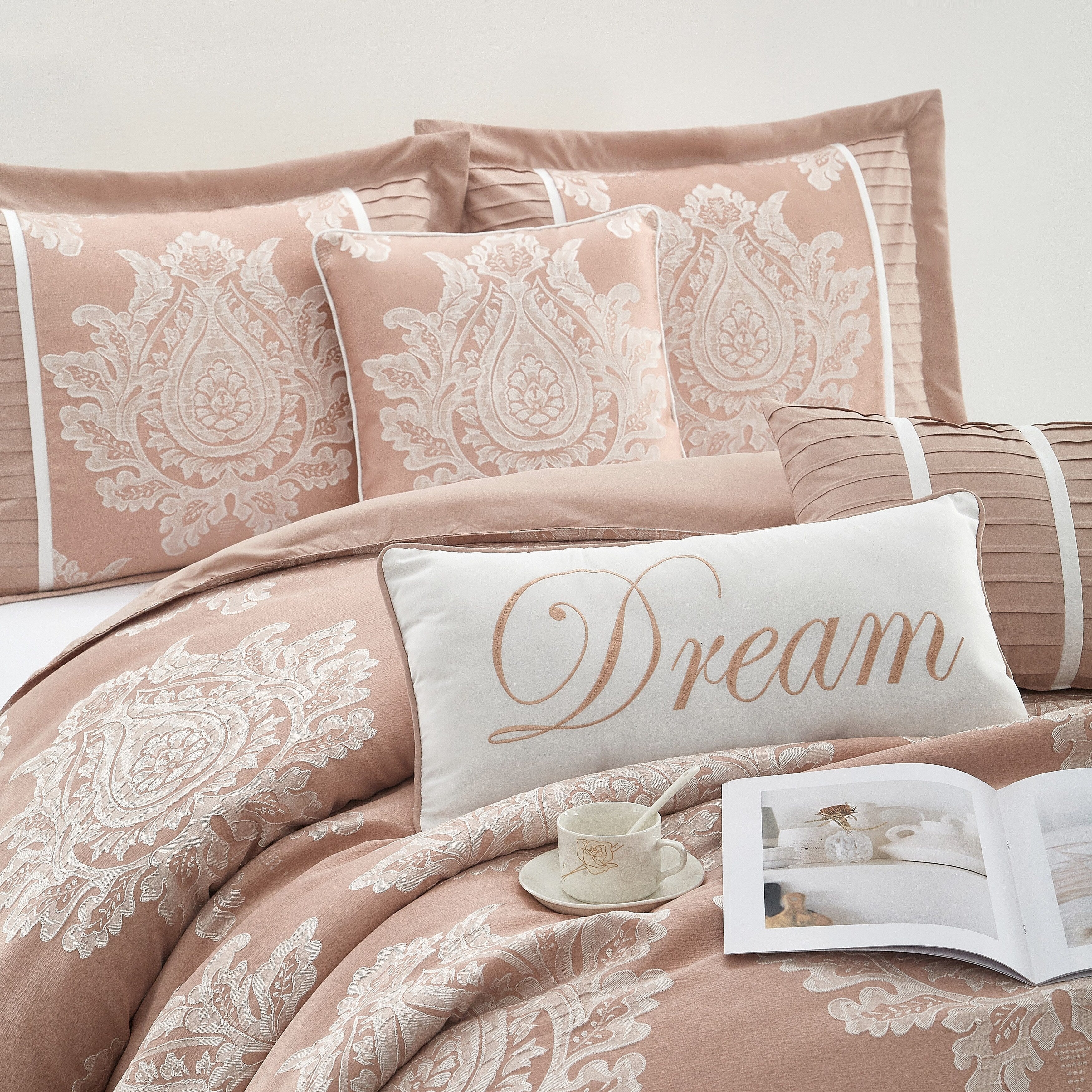 Nanshing Tiana 7 Piece Traditional Damask Comforter Set