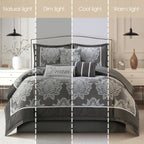 Nanshing Tiana 7 Piece Traditional Damask Comforter Set