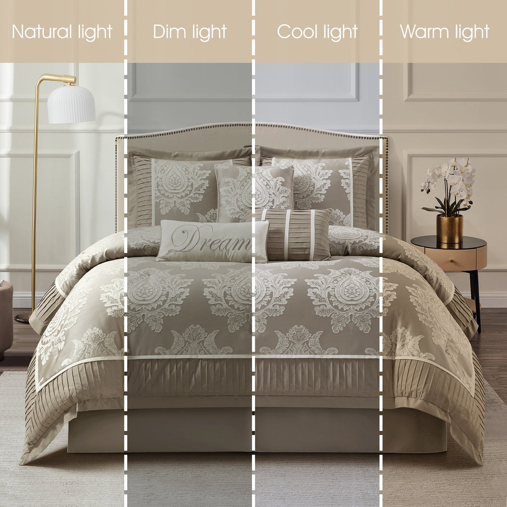 Nanshing Tiana 7 Piece Traditional Damask Comforter Set