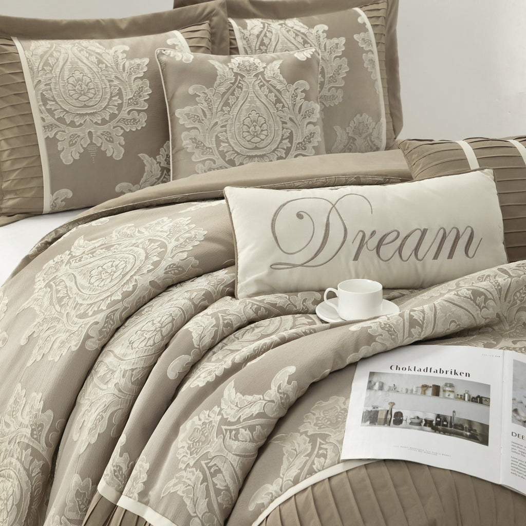 Nanshing Tiana 7 Piece Traditional Damask Comforter Set