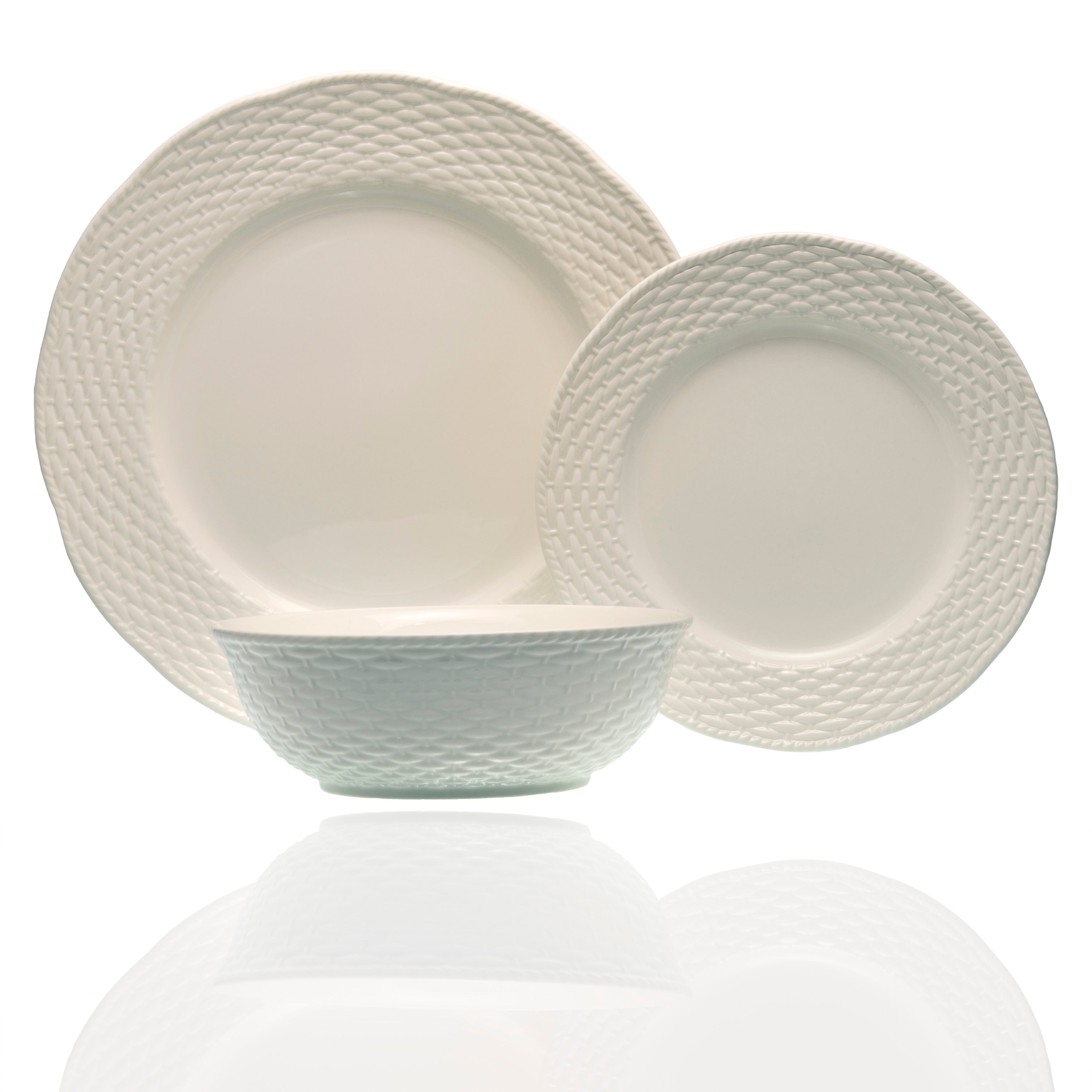 Red Vanilla Nantucket White 18Pc Dinner Set