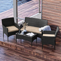 Nestl 4 Piece Wicker Patio Furniture Set - Outside Patio Conversation Set