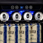 Newair 15 in. Built-in 96 Can Beverage Fridge in Stainless Steel with Temperature Controls and Adjustable Shelves