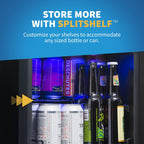 NewAir SplitShelf Built-In Wine & Beverage Cooler for 9-Bottle Wine & 48 Can Cellar Fridge Refrigerator in Stainless Steel