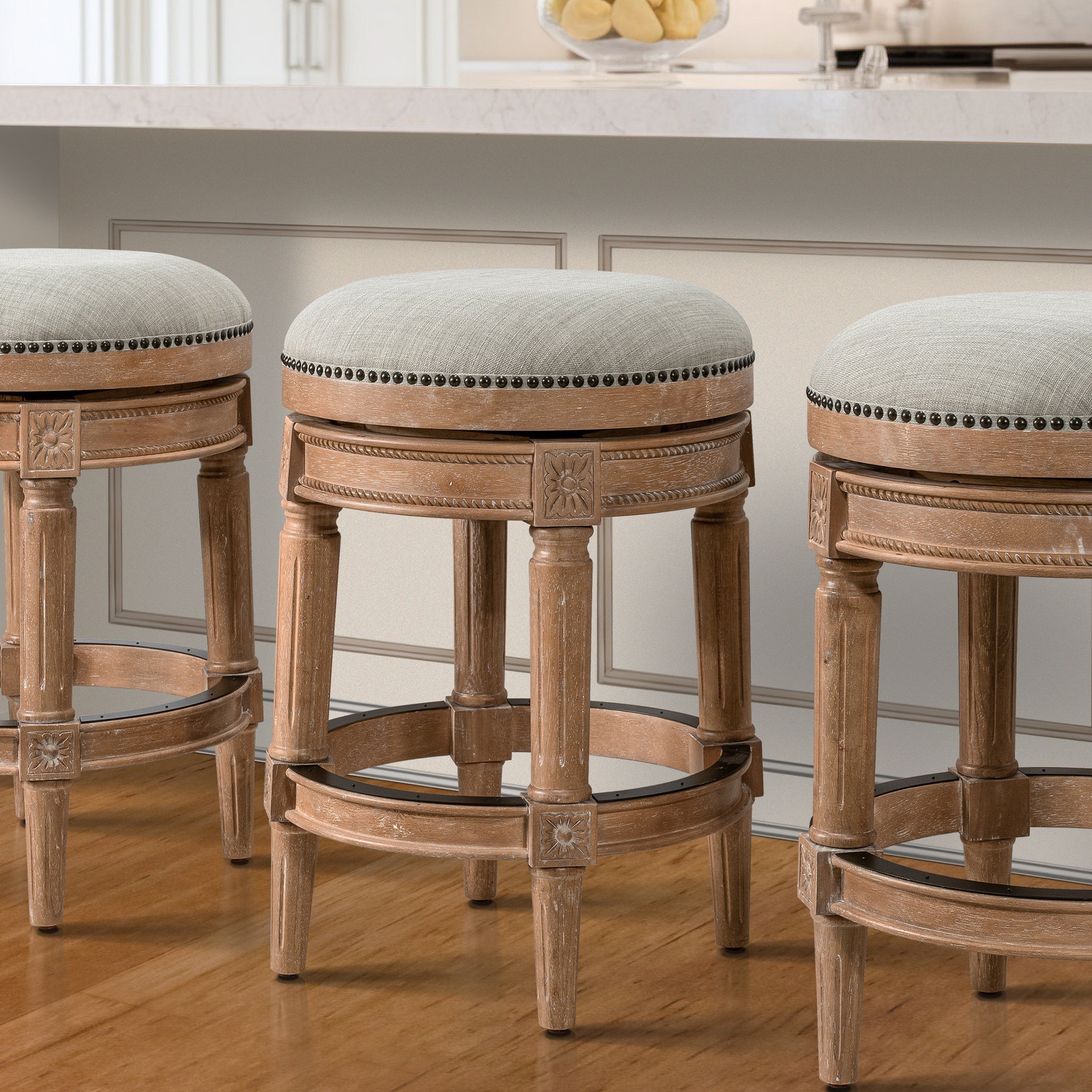 New Ridge Home Goods Chapman Backless Swivel 26 Counter-Height Bar Stool - Counter Height