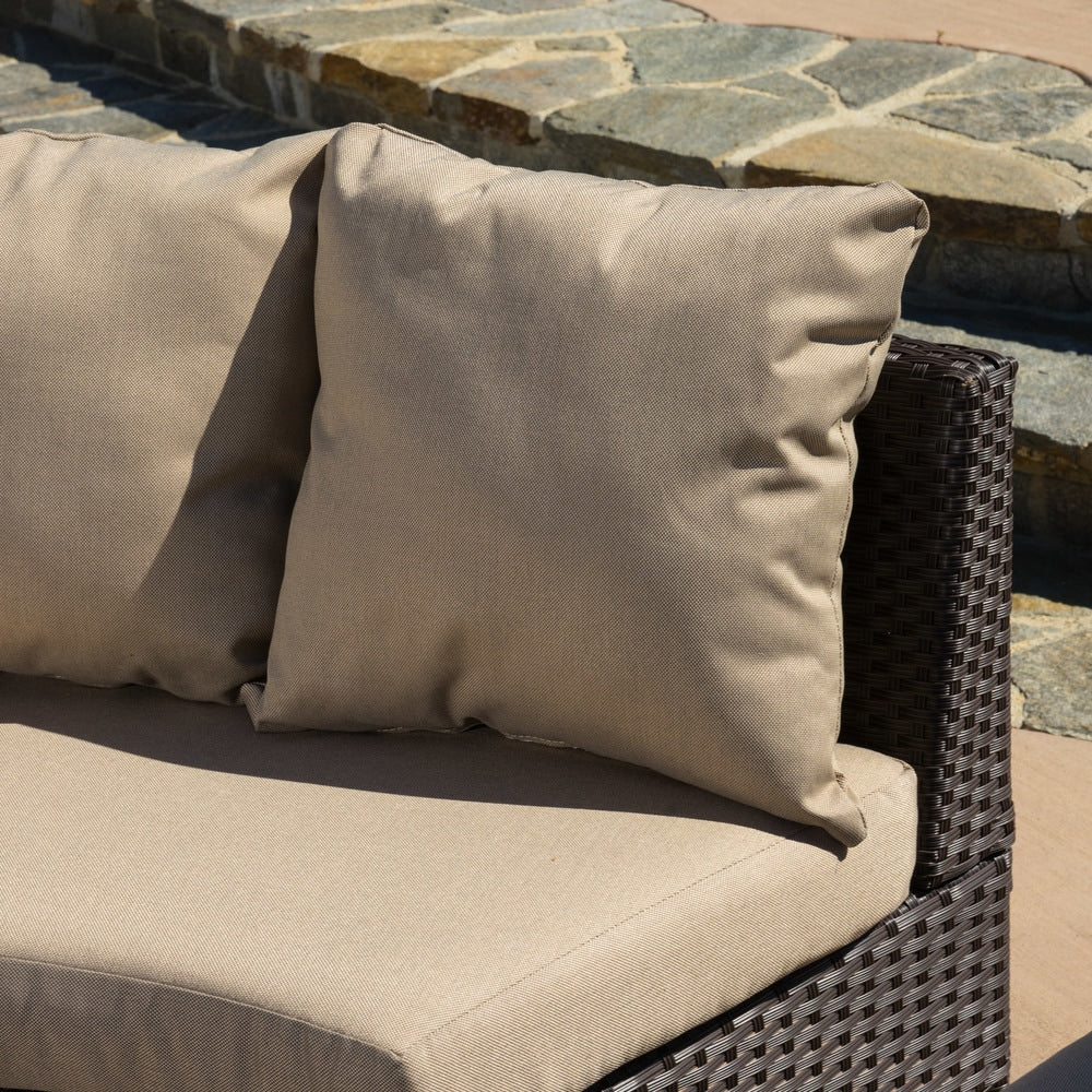 Newton All-Weather Wicker Sectional Sofa Set by Christopher Knight Home