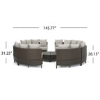 Newton All-Weather Wicker Sectional Sofa Set by Christopher Knight Home