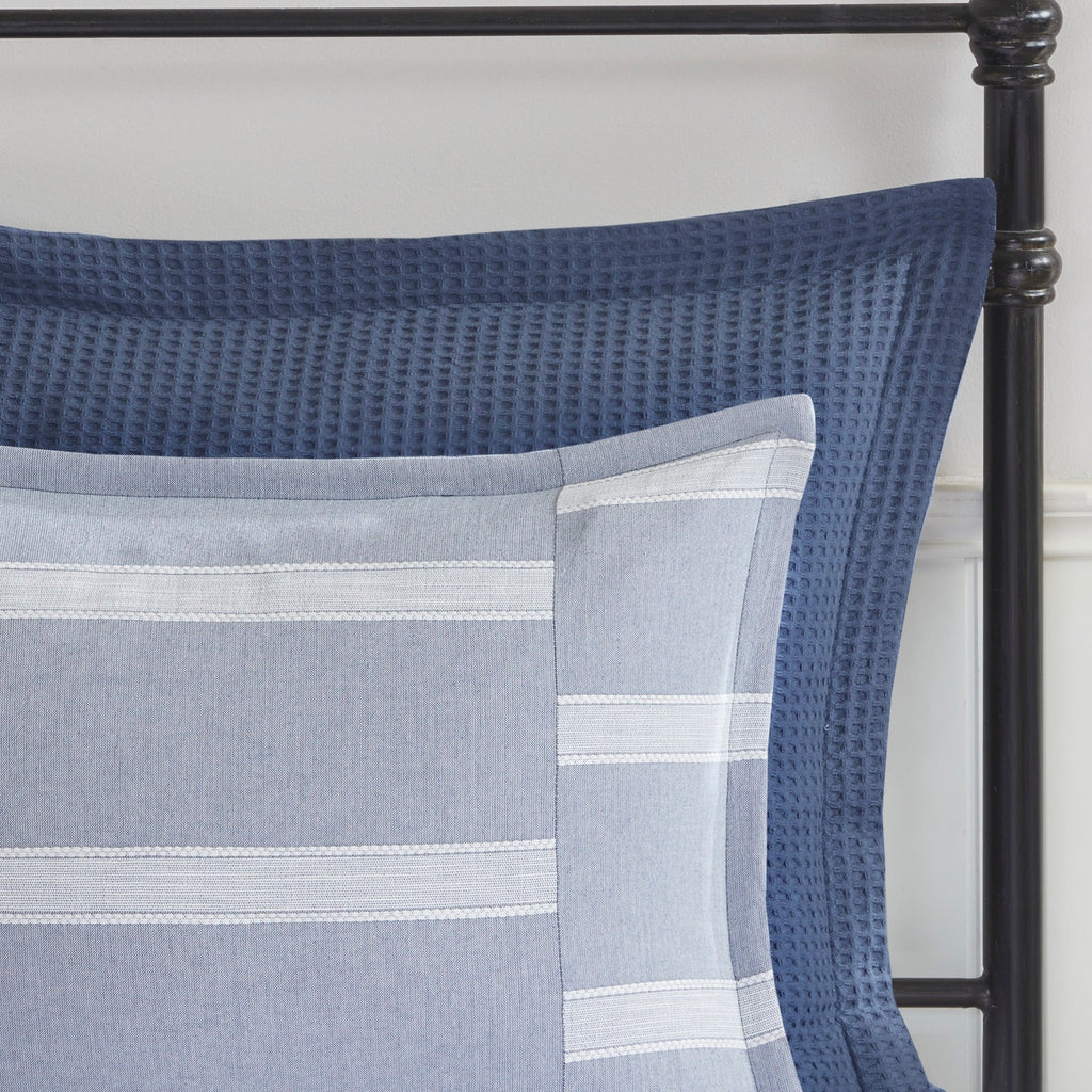 Noble Blue Cotton Oversized Comforter Set by Madison Park Signature