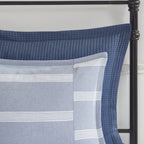 Noble Blue Cotton Oversized Comforter Set by Madison Park Signature