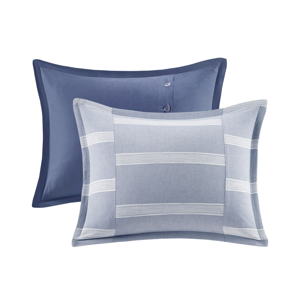 Noble Blue Cotton Oversized Comforter Set by Madison Park Signature