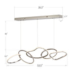 Nordic Luxury Interlocked Stainless Steel LED Chandelier Dining Room Ceiling Light