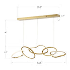 Nordic Luxury Interlocked Stainless Steel LED Chandelier Dining Room Ceiling Light