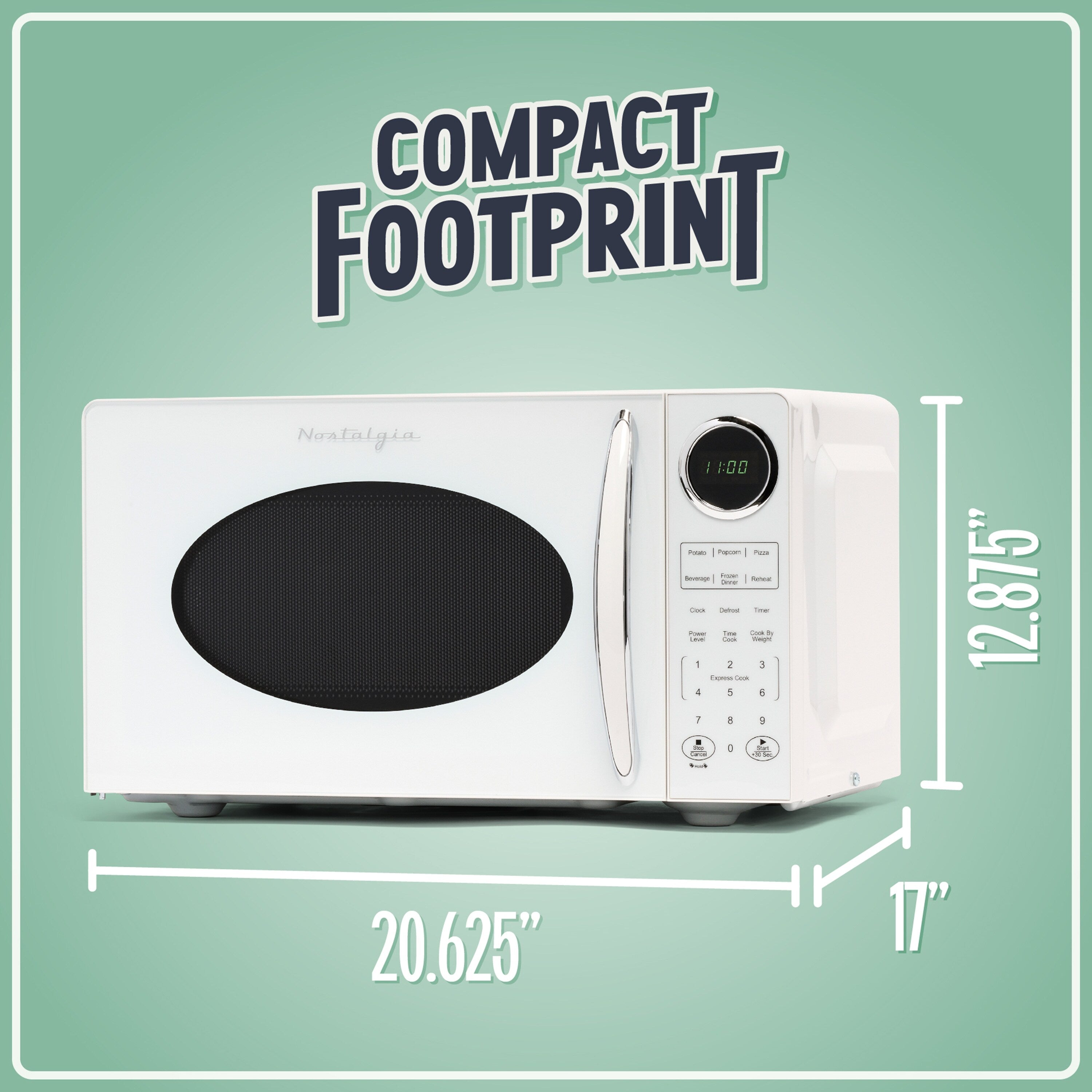 Nostalgia Retro 0.9 Cubic Foot Countertop Microwave Oven