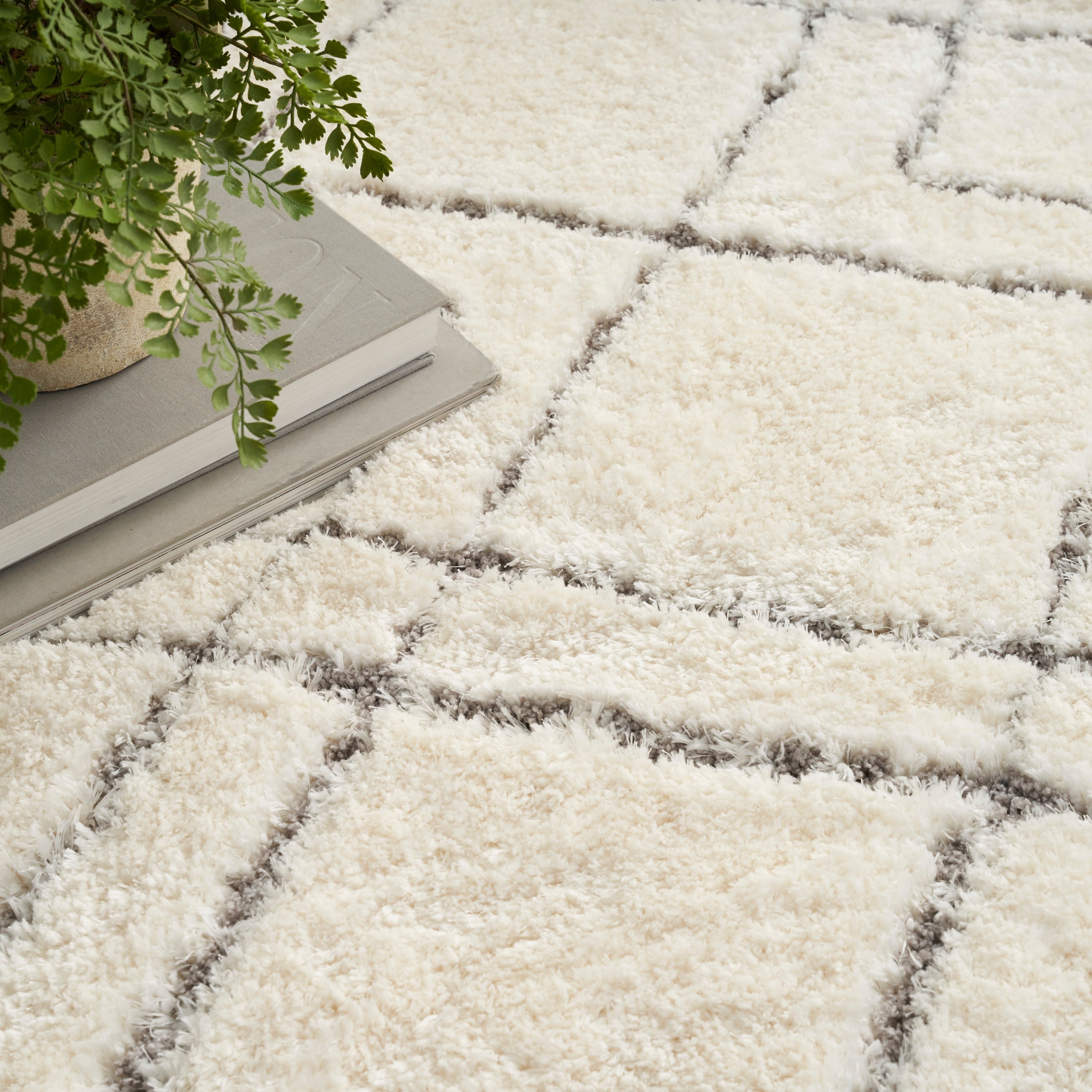 Nourison Luxurious Shag Ultra Plush Pile Abstract Geometric Area Rug