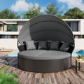 Nuon 4-Piece/5Piece Outdoor Patio Conversation Set Wicker Daybed Set with Canopy by Havenside Home