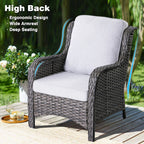 OVIOS 5-piece Patio Wicker High Back Conversation Set