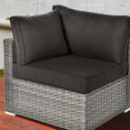 OVIOS Deep Seat Wicker 11-piece Sectional Set Swivel Chairs Fire Pit