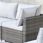 OVIOS Deep Seat Wicker 11-piece Sectional Set Swivel Chairs Fire Pit