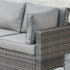 OVIOS Deep Seat Wicker 11-piece Sectional Set Swivel Chairs Fire Pit