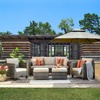 OVIOS 5-piece Patio Furniture Wicker Outdoor High-back Seating Set