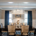 OYIPRO 6/8/12-Light Modern Round Crystal Chandelier Drum Shape Pendant Light for Kitchen Island