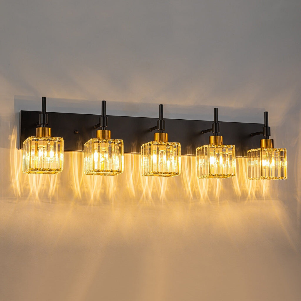 Ora Modern Dimmable Crystal Bathroom Light Fixtures Over Mirror Glam Vanity Lights