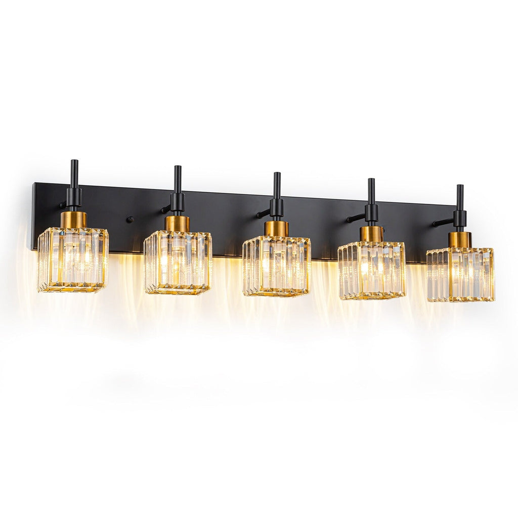 Ora Modern Dimmable Crystal Bathroom Light Fixtures Over Mirror Glam Vanity Lights