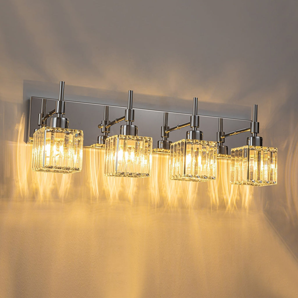Ora Modern Dimmable Crystal Bathroom Light Fixtures Over Mirror Glam Vanity Lights