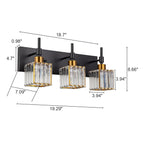 Ora Modern Dimmable Crystal Bathroom Light Fixtures Over Mirror Glam Vanity Lights