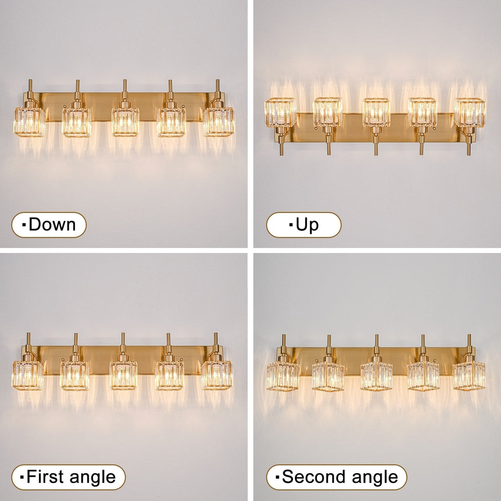 Ora Modern Dimmable Crystal Bathroom Light Fixtures Over Mirror Glam Vanity Lights