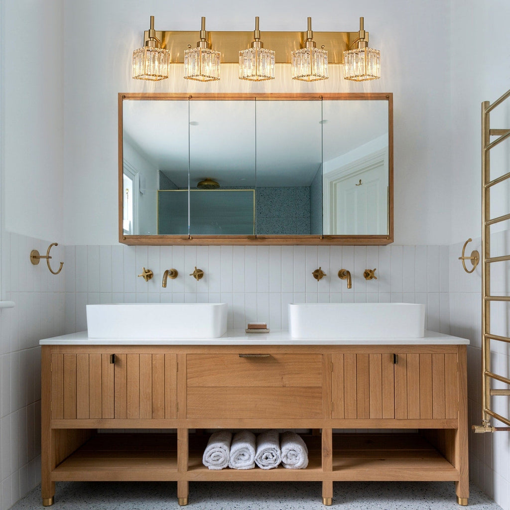 Ora Modern Dimmable Crystal Bathroom Light Fixtures Over Mirror Glam Vanity Lights