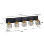 Ora Modern Dimmable Crystal Bathroom Light Fixtures Over Mirror Glam Vanity Lights