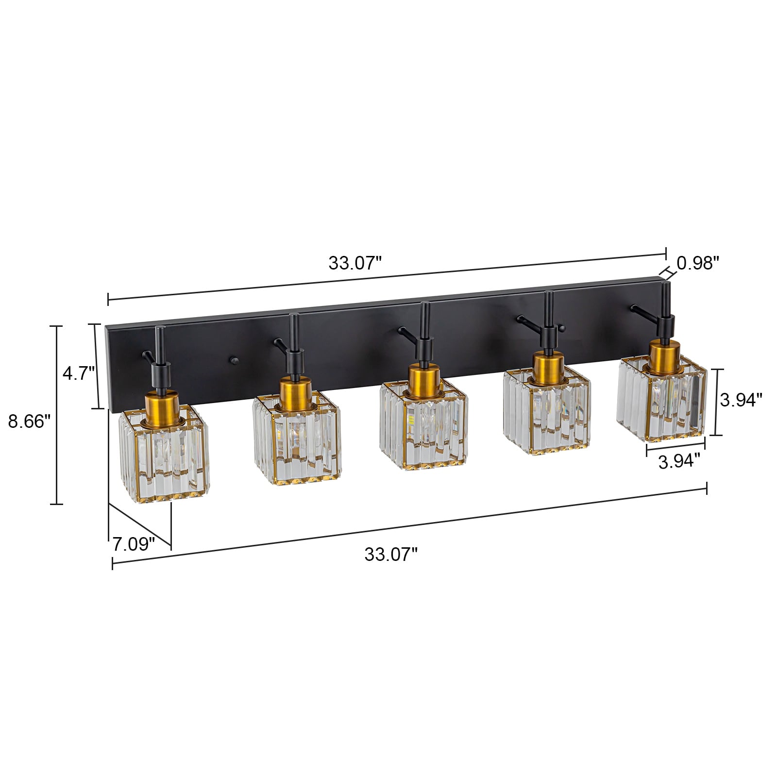 Ora Modern Dimmable Crystal Bathroom Light Fixtures Over Mirror Glam Vanity Lights