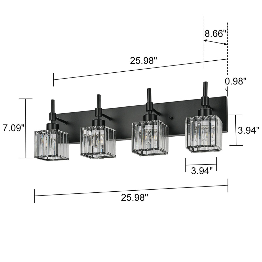 Ora Modern Dimmable Crystal Bathroom Light Fixtures Over Mirror Glam Vanity Lights