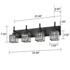Ora Modern Dimmable Crystal Bathroom Light Fixtures Over Mirror Glam Vanity Lights