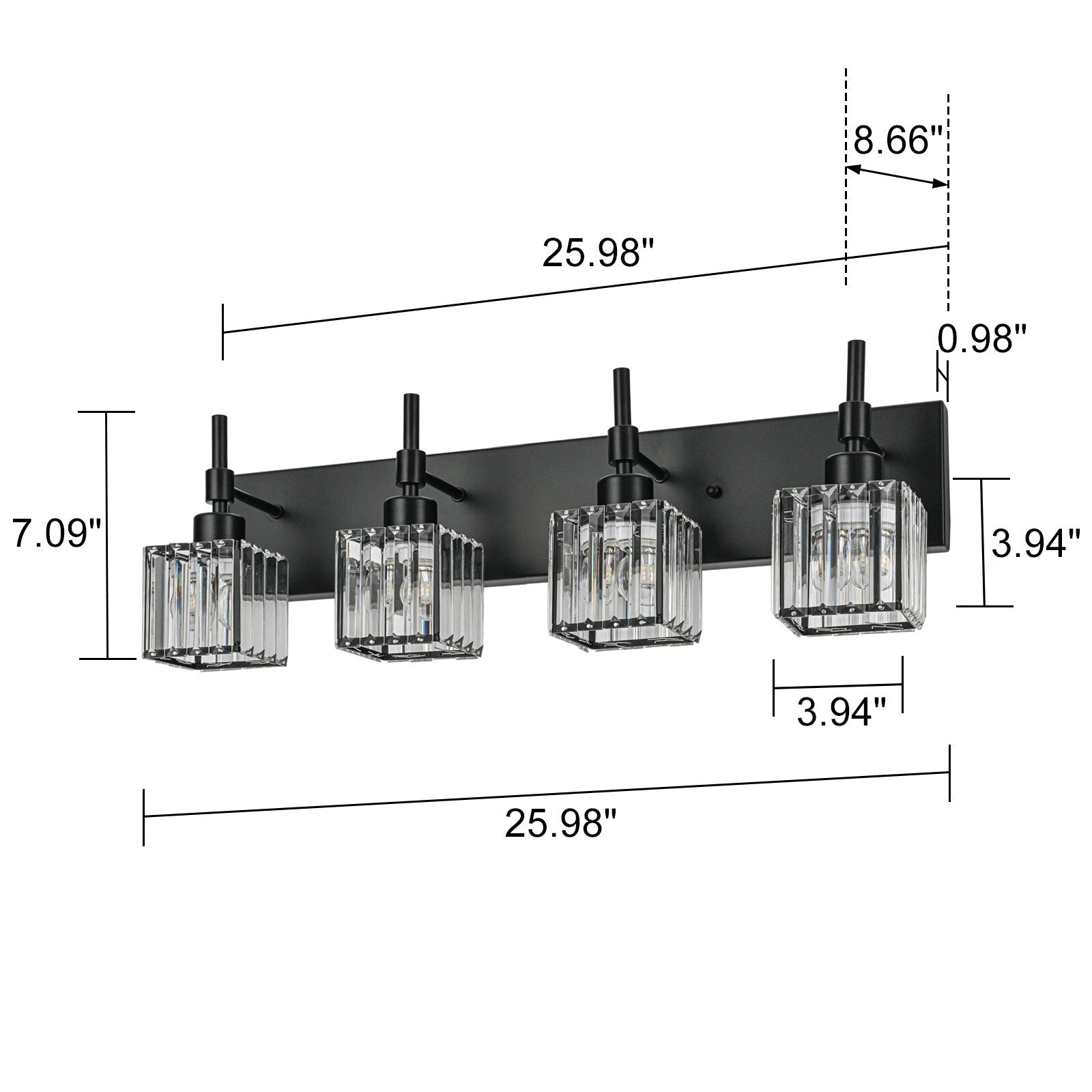 Ora Modern Dimmable Crystal Bathroom Light Fixtures Over Mirror Glam Vanity Lights