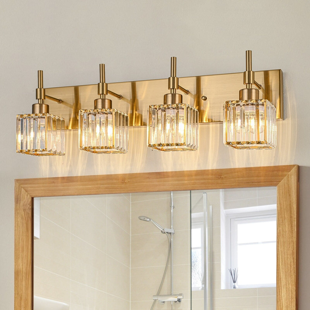 Ora Modern Dimmable Crystal Bathroom Light Fixtures Over Mirror Glam Vanity Lights