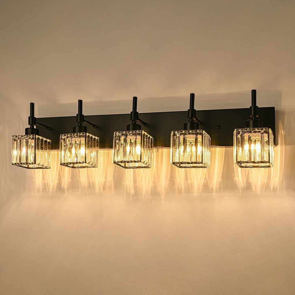 Ora Modern Dimmable Crystal Bathroom Light Fixtures Over Mirror Glam Vanity Lights