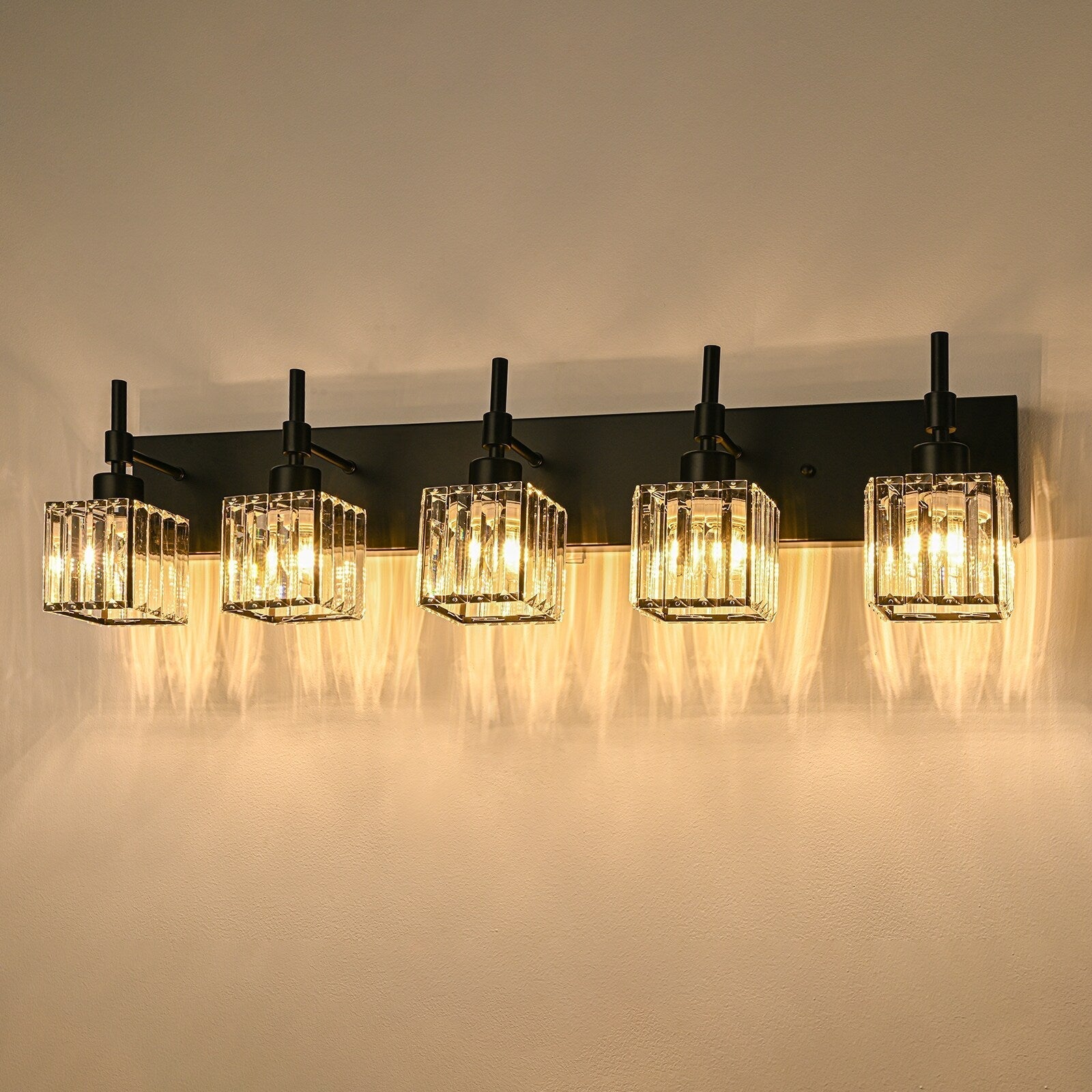 Ora Modern Dimmable Crystal Bathroom Light Fixtures Over Mirror Glam Vanity Lights