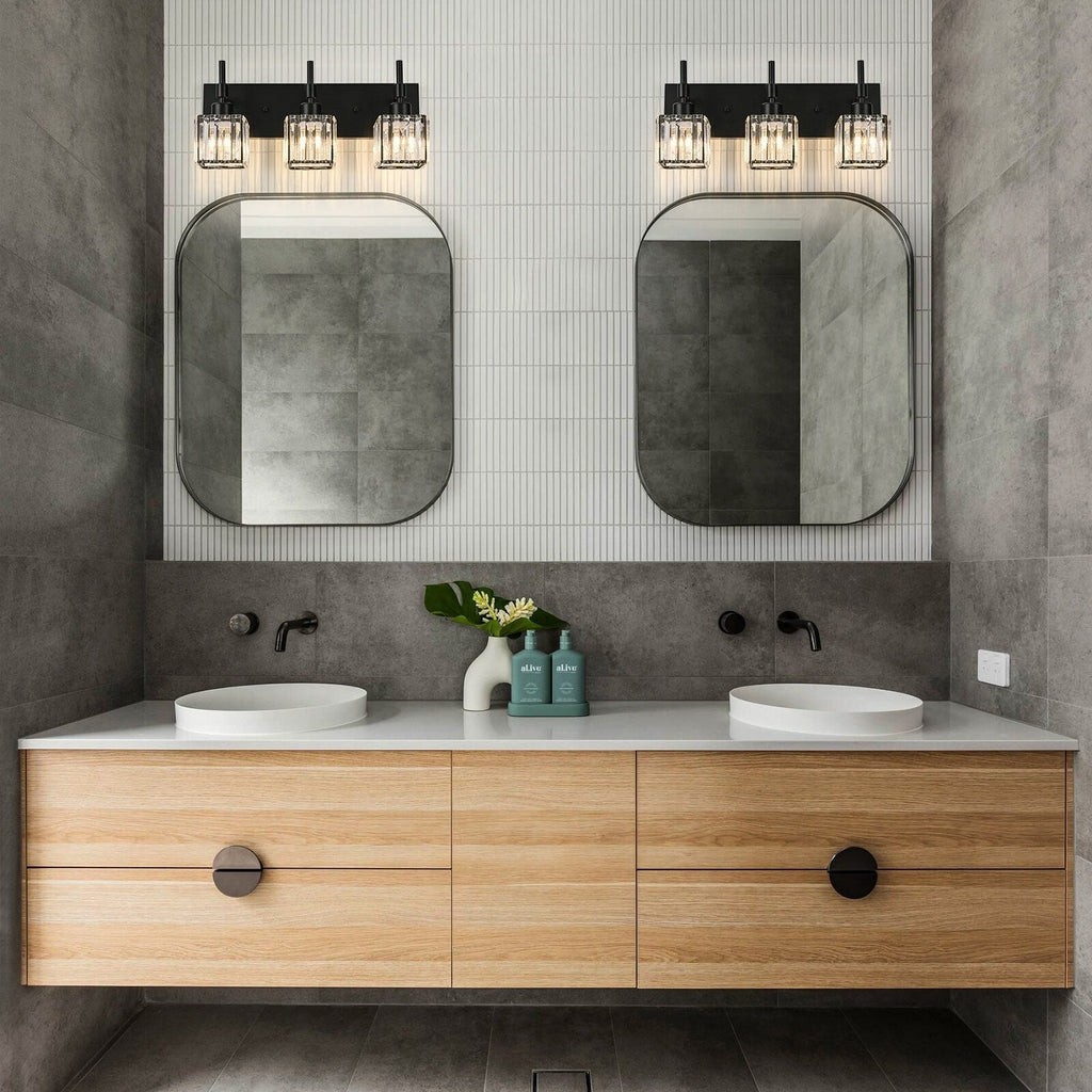 Ora Modern Dimmable Crystal Bathroom Light Fixtures Over Mirror Glam Vanity Lights