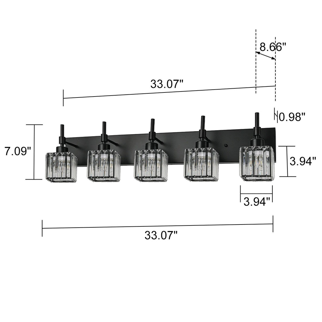 Ora Modern Dimmable Crystal Bathroom Light Fixtures Over Mirror Glam Vanity Lights