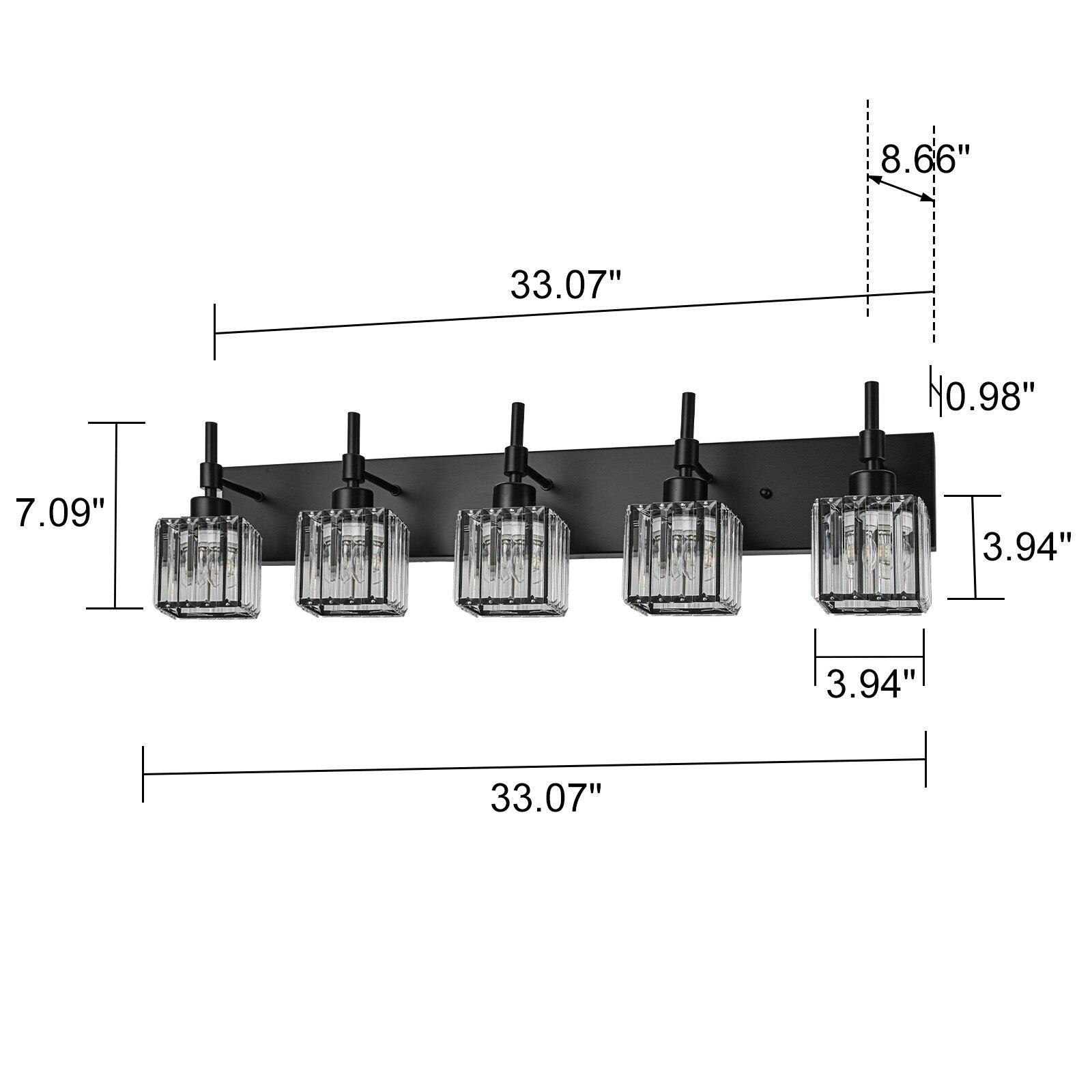 Ora Modern Dimmable Crystal Bathroom Light Fixtures Over Mirror Glam Vanity Lights